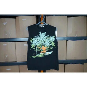 90s Moda Basics Surf Black Sleeveless Top Women's M #403